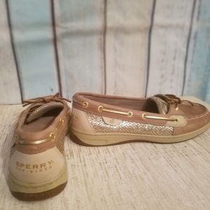Women's gold sparkle Sperry shoes